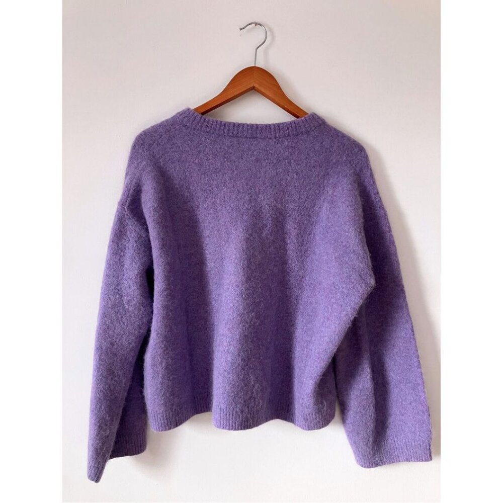 ARKET Bell-Sleeve Alpaca Jumper Purple Size Medium - Picture 4 of 7